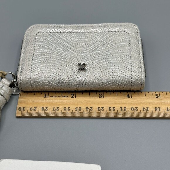 HOBO Nila Small Leather Zip Around Wallet Card Case Silver Zebra NV-22658SILV - Picture 13 of 16